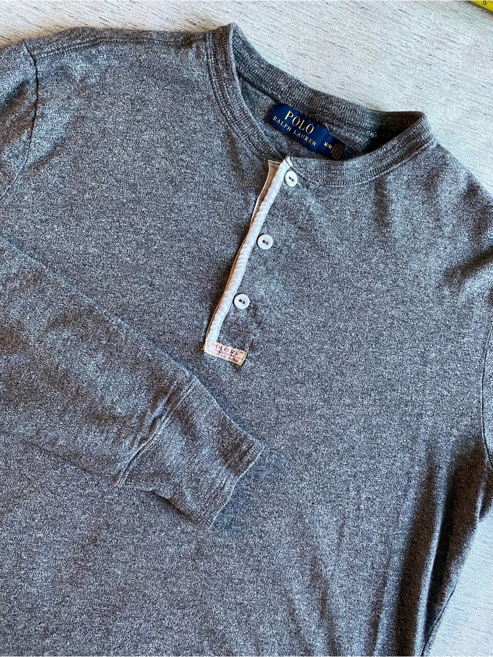 Polo by Ralph Lauren Men’s Heather Gray Long-Sleeve Henley